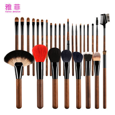 189A0428 제조업자 28PCS 동물 털 구리 튜브 나무 손잡이 사용자 지정 로고 전문 메이크업 붓 세트
